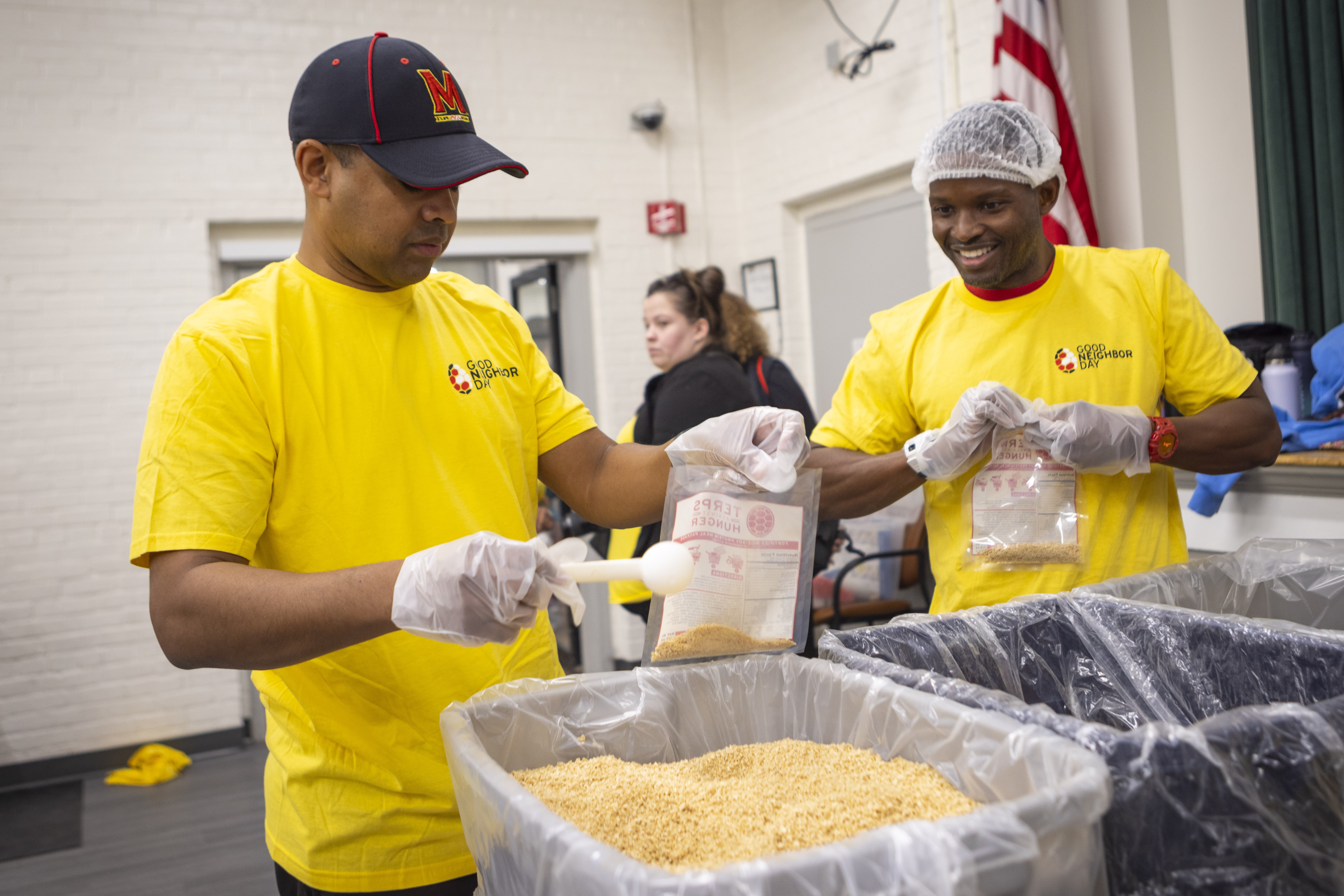 Volunteers pack meals with Terps Against Hunger